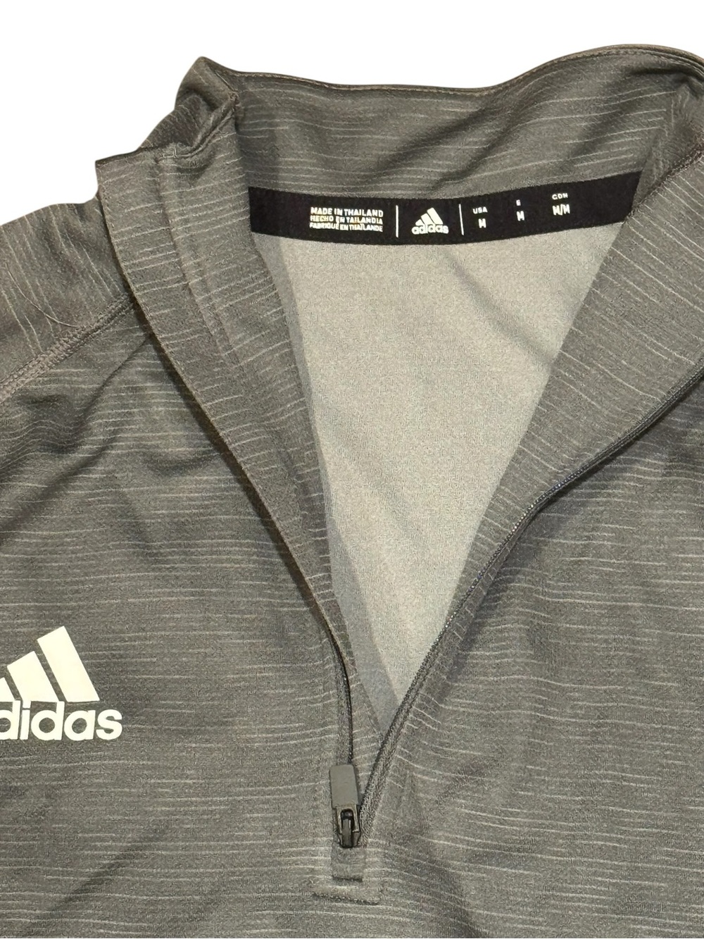 adidas womens Heathered Gray Quarter-Zip Performance Jacket